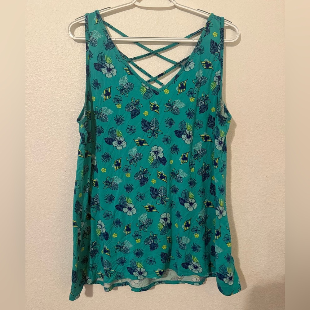 Disney Cruise Floral Print Sleeveless Top